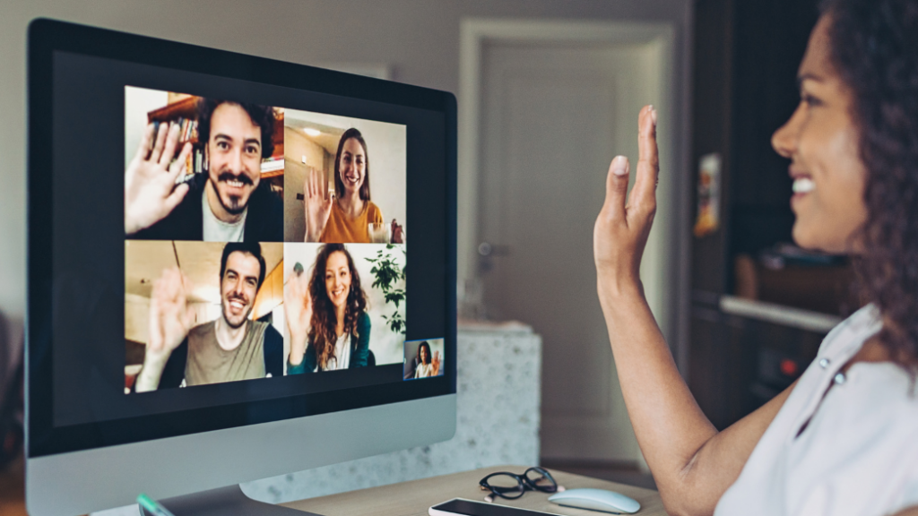 Online Icebreaker, Frau im vituellen Meeting