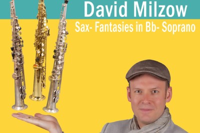 David Milzow mit Sopransaxophon, Cover für