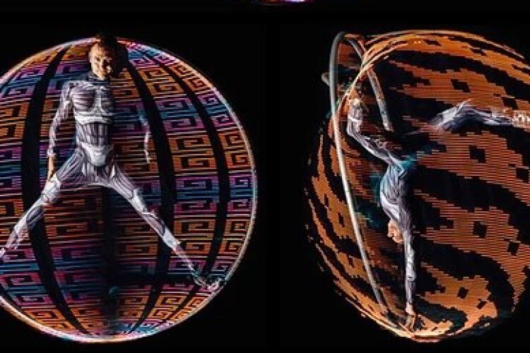 David Matz doppelt in seinem LED-Wheel