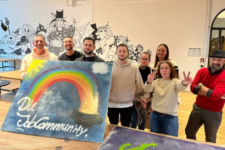Graffiti-Workshop Teilnehmer mit Bild