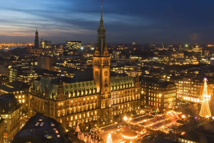 Weihnachtsmarkt von oben