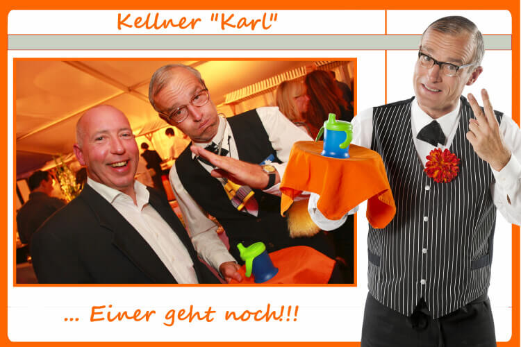 Comedy-Kellner Willy Wichtig kontrolliert seine Gäste!