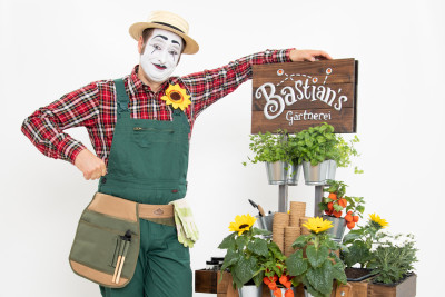 Pantomime Bastian mit seiner Gärtnerei