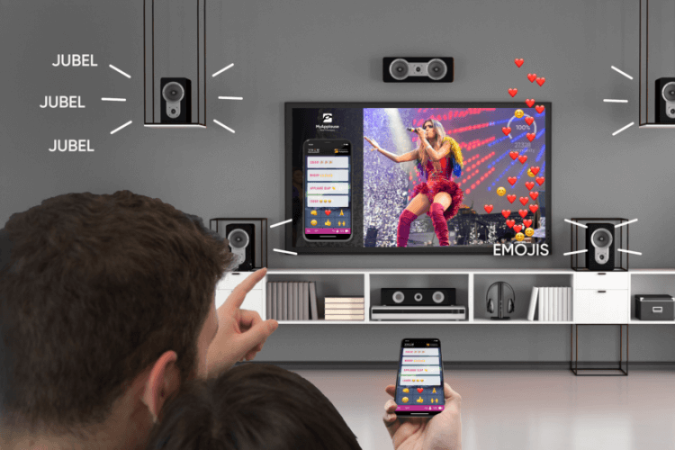 Mann vor TV mit der Applaus App